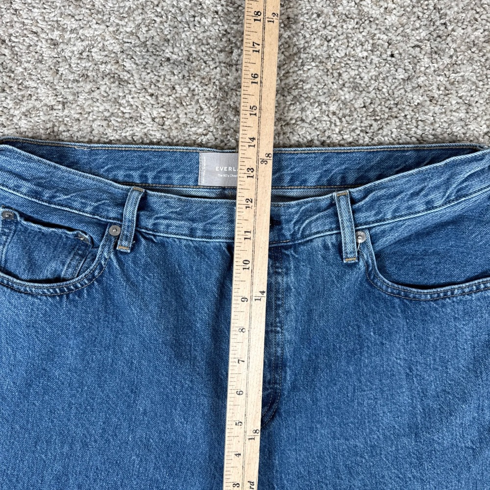 Everlane Jeans Womens 33 Blue The 90s Cheeky High Rise Straight Button Fly 90s - Picture 8 of 9